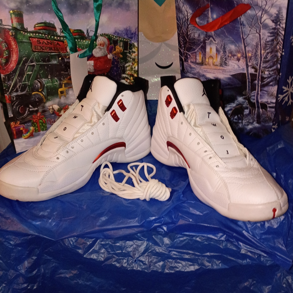 Jordan White and Red Sneakers